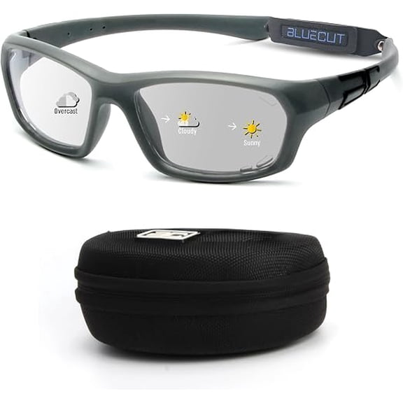 BLUE CUT Sports Protection Goggles, Photochromic Lenses Safety Glasses for Basketball, Pickleball Indoor & Outdoor Sports