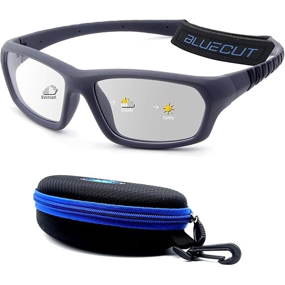 BLUE CUT Sports Protection Goggles, Photochromic Lenses Safety Glasses for Basketball, Pickleball and Outdoor Sports