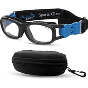 BLUE CUT Youth/Teen Sports Goggles for Basketball Soccer & Pickleball-Protective Eyewear for Boys&Girls, Black/Blue
