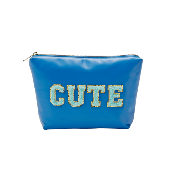 Conair "CUTE" Clutch, Blue Statement Pouch with Gold-Tone Accents