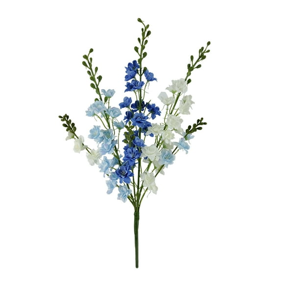 Mainstays 19in Indoor Artificial Delphinium Bush, Blue Color