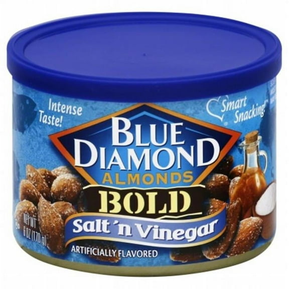 BLUE DIAMOND 6 oz. Salt & Vinegar Almonds- Bold Tins