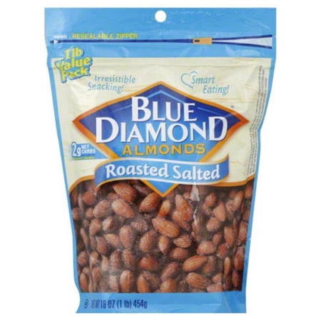 BLUE DIAMOND ALMOND RSTD SALTED-16 OZ -Pack of 6