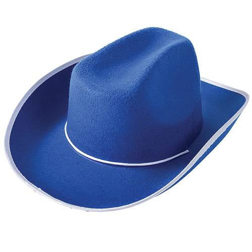 BLUE FELT COWBOY HAT