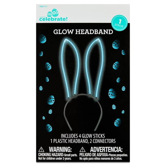 Bunny Ears Glow Headband, Blue, Easter by Way To Celebrate