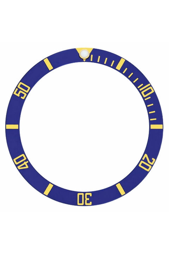 BLUE GOLD FONTS BEZEL INSERT ALUMINUM FOR FIT ROLEX SUBMARINER 16800 16808-2