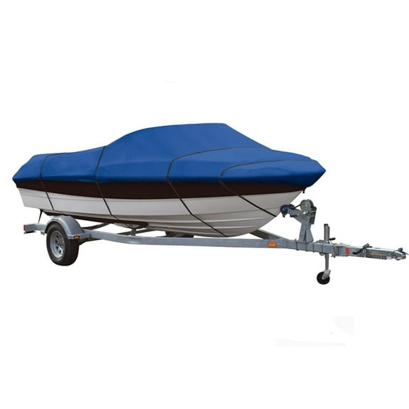 BLUE, GREAT QUALITY BOAT COVER Compatible for AMERICAN SKIFF 19 CC O/B 2003-2008