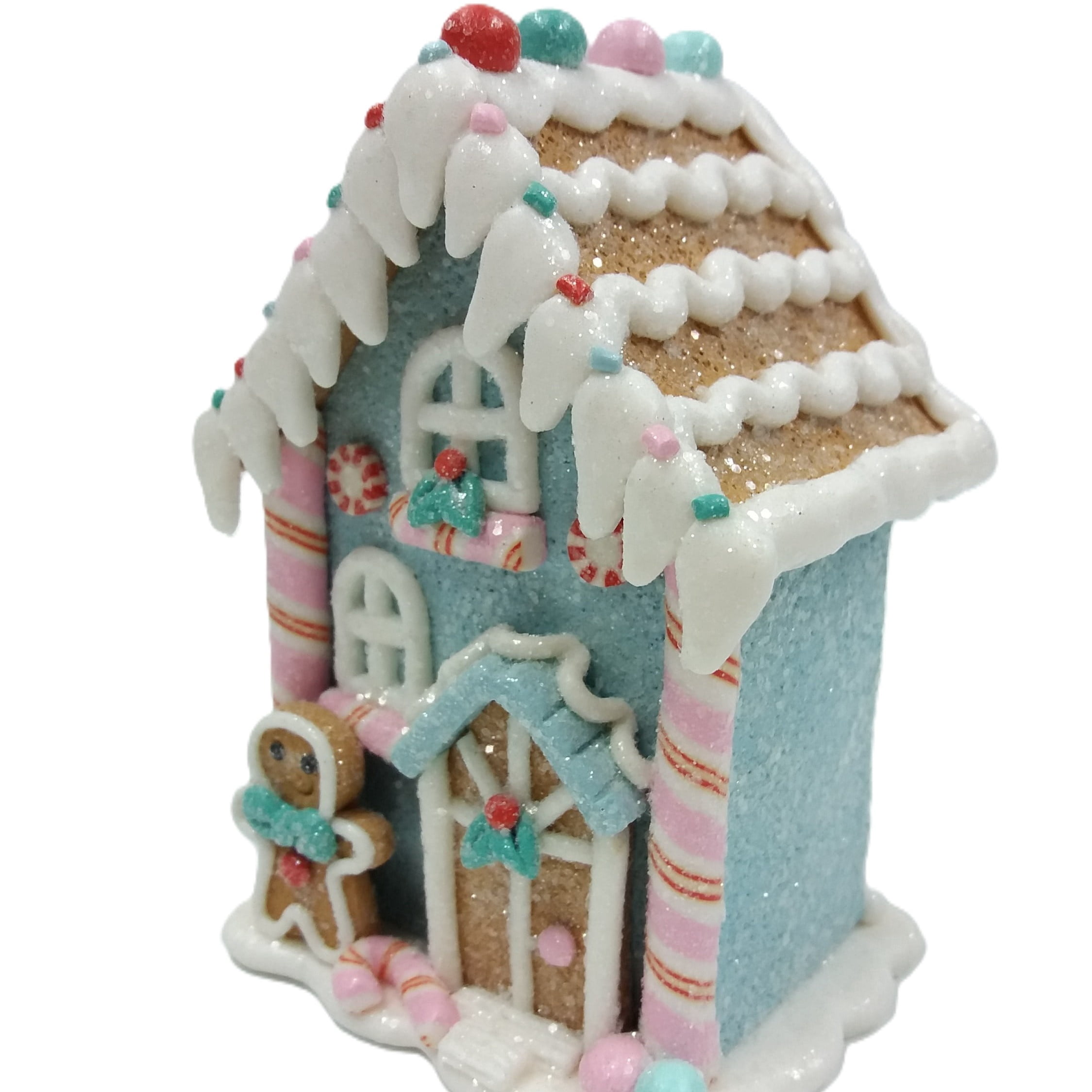 Clay Dough Gingerbread House Christmas Decoration, Blue/Pink/White, 5", by Holiday Time