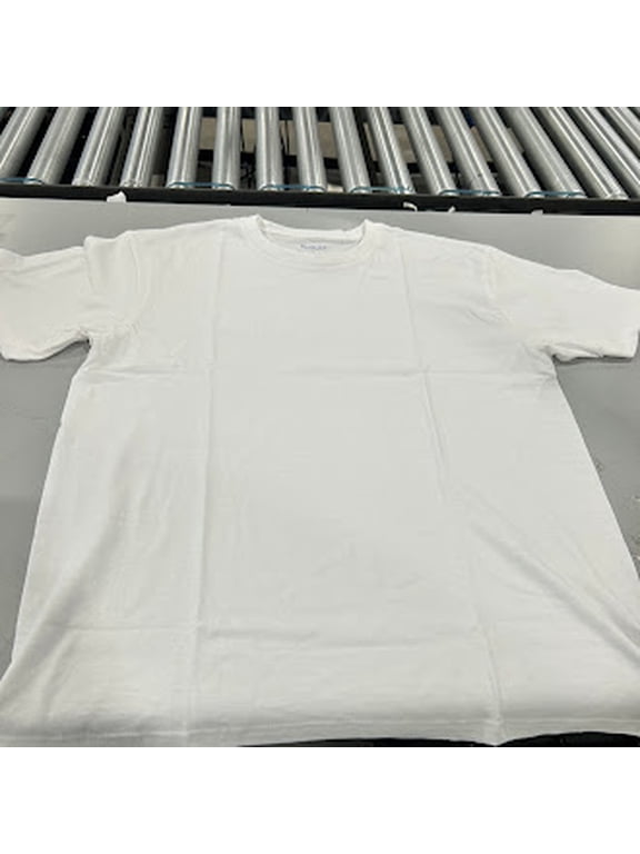 PLAIN SHORT SLEEVES T-SHIRT - SIZE: MEN L - WHITE