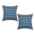 thumbnail image 1 of Blue Ikat Outdoor 100 percent Polyester Pillow Cover 18x18 (Set of 2), 1 of 3