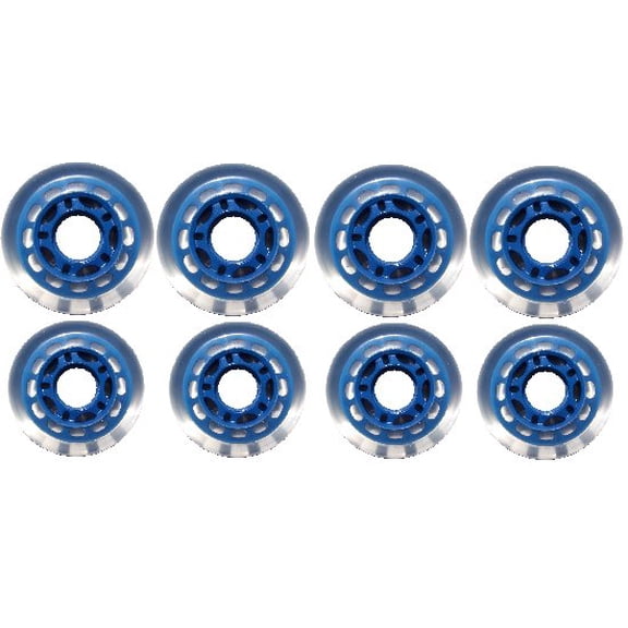 BLUE Inline Skate Wheels HiLo Set 72/80mm 78a INDOOR