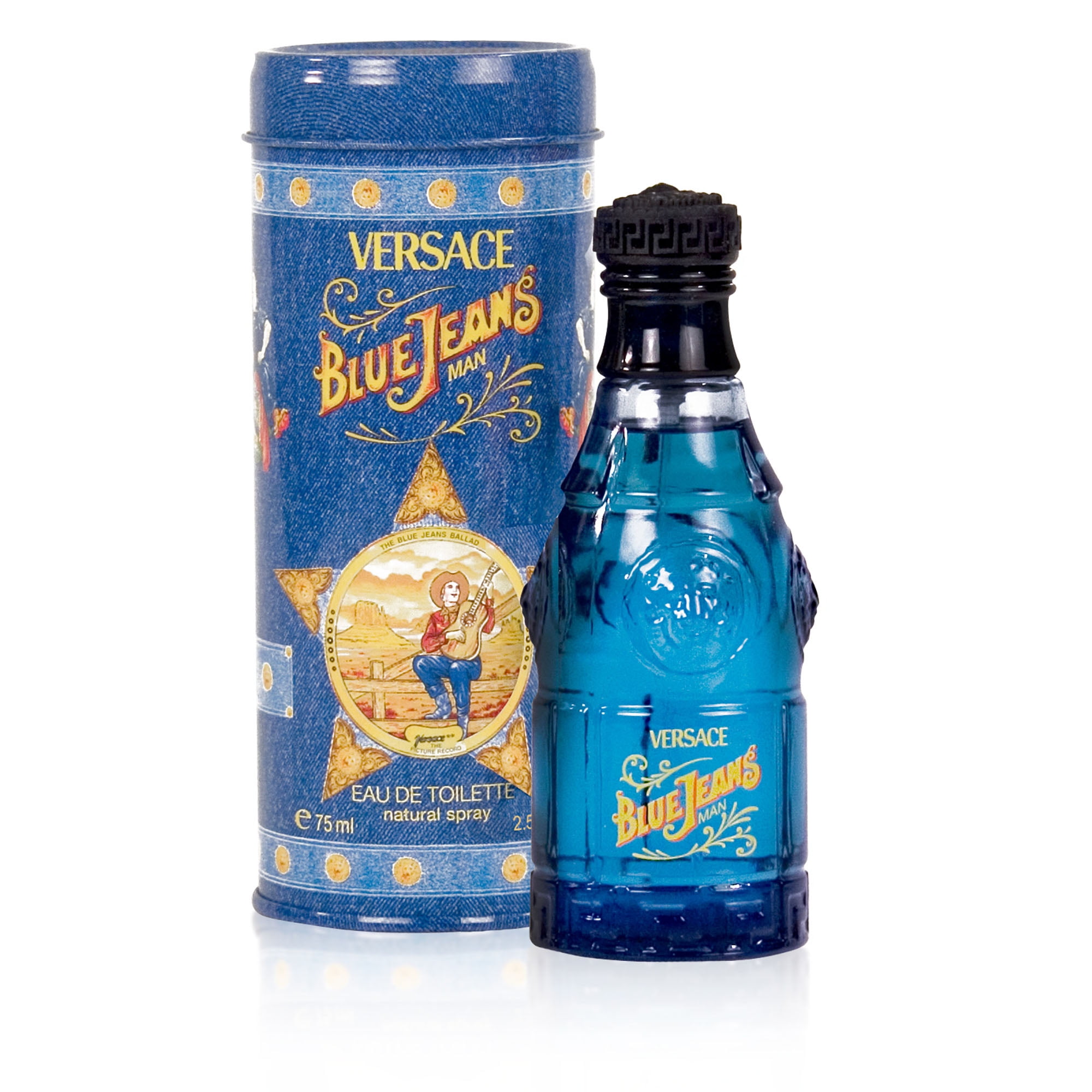 【関税込み】Versace ブルー 2000s ウォッシュドジーンズ Versace Blue Jeans Eau De Toilette Spray for Men, 2.5 oz