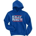 thumbnail image 1 of BLUE Jim Kelly Andre Reed Bills 1990 Hooded Sweatshirt ADULT, 1 of 1
