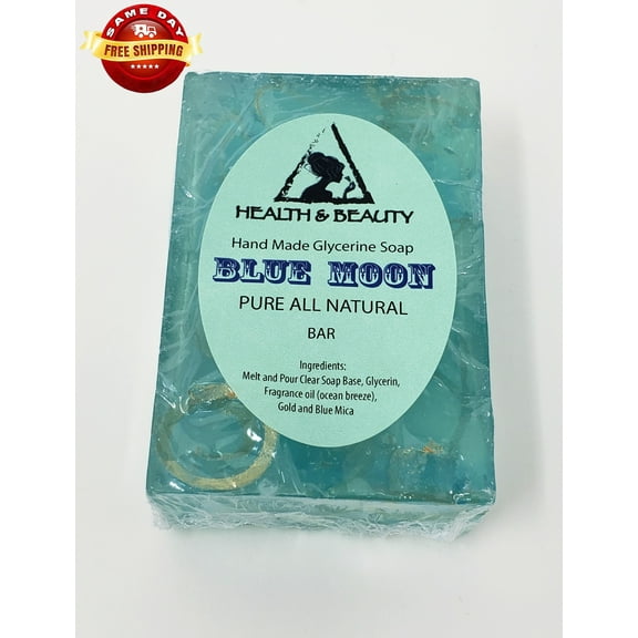 BLUE MOON HANDMADE SOAP BAR NATURAL MOISTURIZING BODY & SKIN 100% PURE