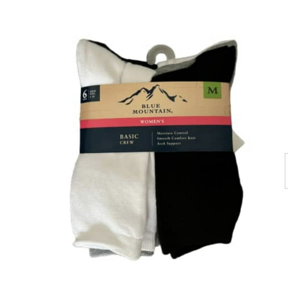 BLUE MOUNTAIN WOMENS BASIC SOCKS SIZE 5-10 M