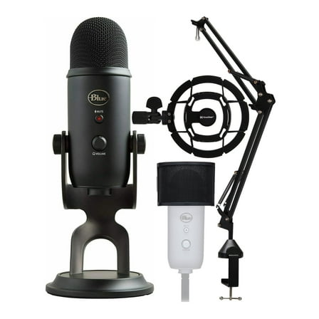 BLUE Microphones (Blackout) with Boom Arm & Mount Bundle