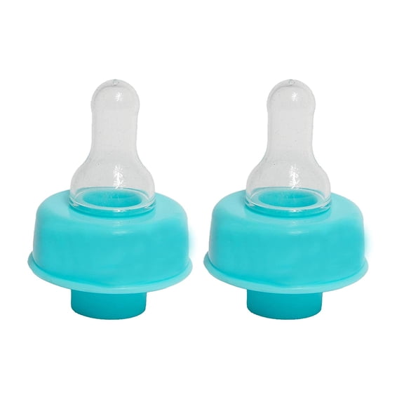 BLUE Nipple Top Baby Bottle Adapter, fit most water bottle (2-pack)