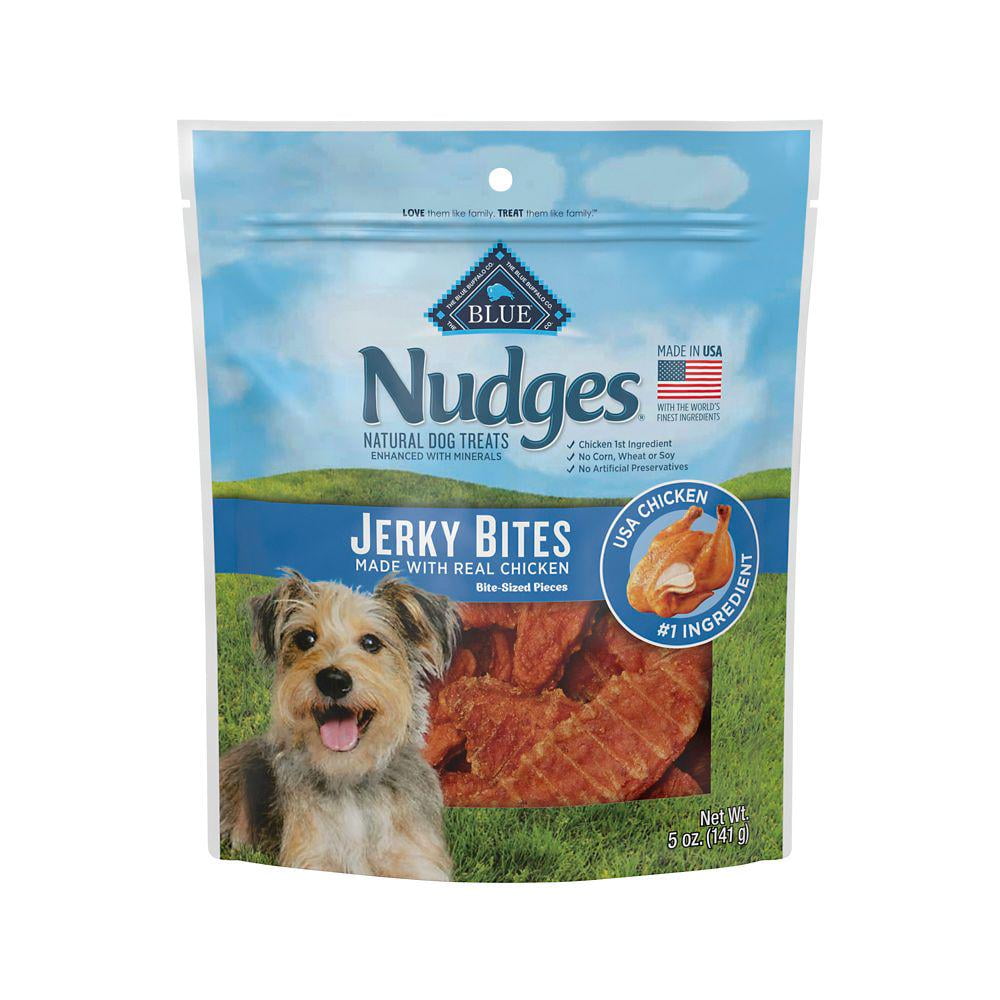 BLUE Nudges Jerky Bites Natural Dog Treats, Chicken, 5 oz. Bag