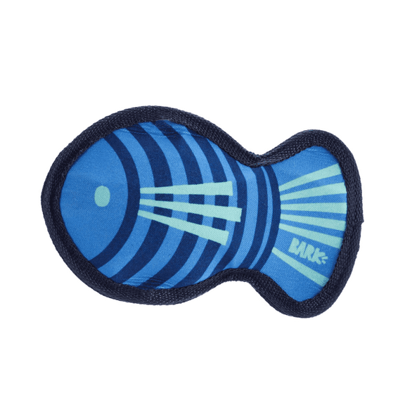 BARK Super Chewer Blue Rad Herring Blue Fish Rubber Dog Toy M