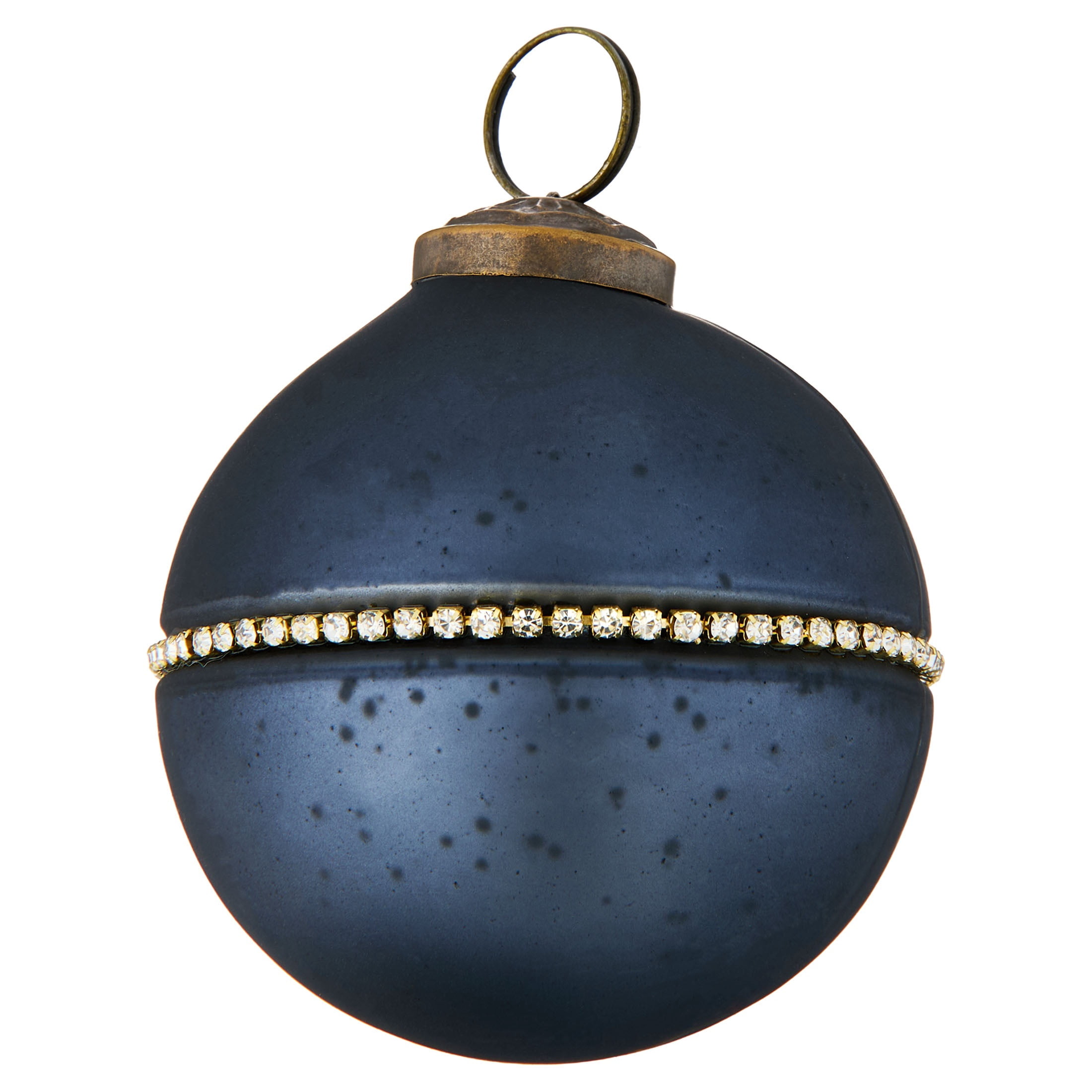 Blue Ball with Rhinestones Christmas Ornament, by Holiday Time