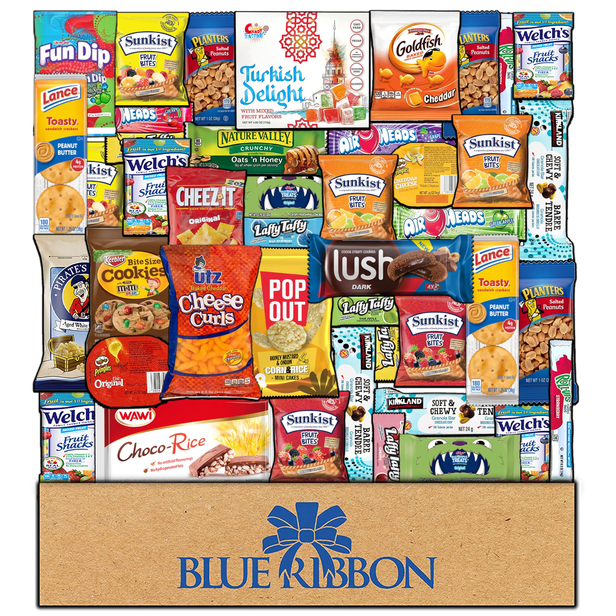BLUE RIBBON Snack Box Care Package Variety Pack (45 Count) Ultimate