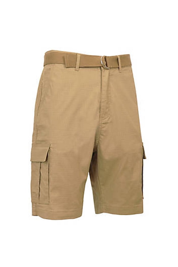 BLUE ROCK GALAXY RUGGED TRAIL MEN'S CARGO SHORTS WITH BELT SIZE 32 - DARK KHAKI