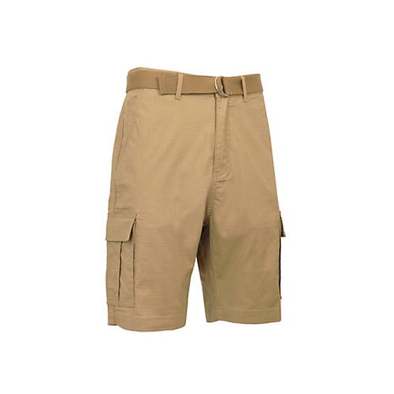 BLUE ROCK GALAXY RUGGED TRAIL MEN'S CARGO SHORTS WITH BELT SIZE 32 - DARK KHAKI