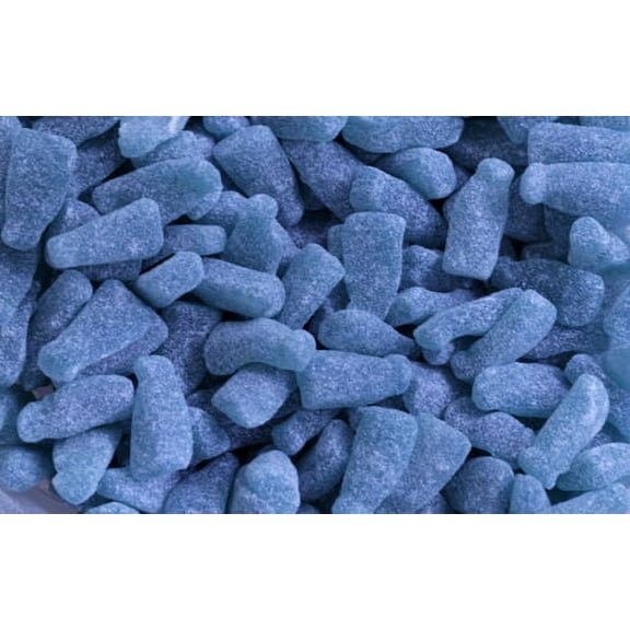 BLUE SOUR GUMMY COLA BOTTLES, 5LBS