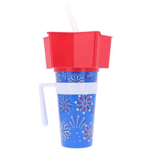 Fireworks Plastic Stadium Tumbler with Star-Shaped Snack Bowl, Patriotic by Way To Celebrate