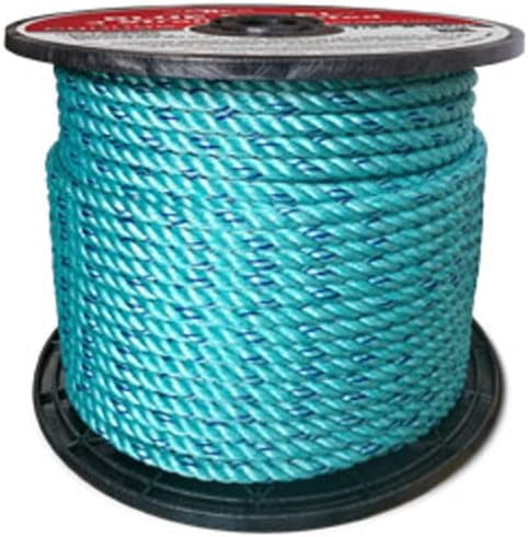 BLUE STEEL Rope Standard Lay, Teal with Dark Blue Tracer (3/16