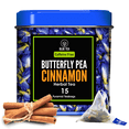 thumbnail image 1 of BLUE TEA - Butterfly Pea Flower Cinnamon Herbal Tea - 15 Plant-Based Tea Bags || Herbal Tea - Caffeine Free | Eco-Conscious Tin Pack, 1 of 7