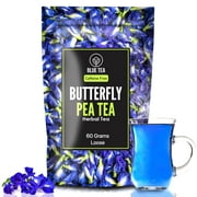 BLUE TEA - Butterfly Pea Flower Tea - 2.11 Oz ( 100 Cups) | Super- Antioxidant || Natural Food Coloring, Iced Tea, Cocktails, Mocktails | Caffeine-free- Vegan - Premium Zipper - GIFT |