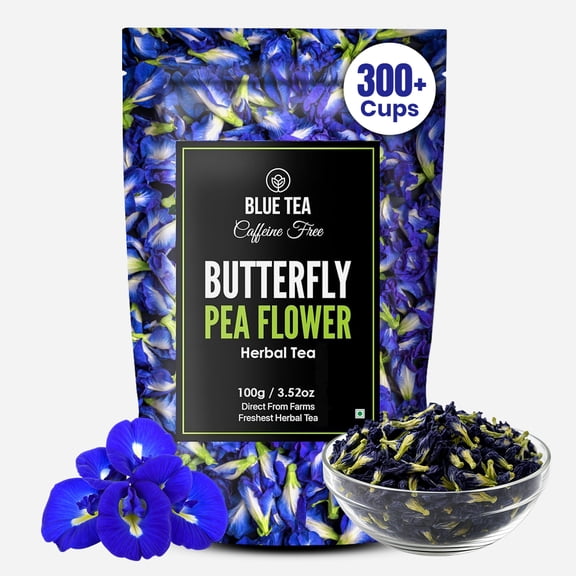 BLUE TEA - Butterfly Pea Flower Tea - 3.53Oz ( 300+ cups) || CAFFEINE-FREE