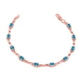 thumbnail image 1 of BLUE TOPAZ GEMSTONE TENNIS BRACELET IN ROSE GOLD :  14K  7.0", 1 of 1