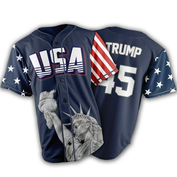 BLUE TRUMP #45 BASEBALL JERSEY