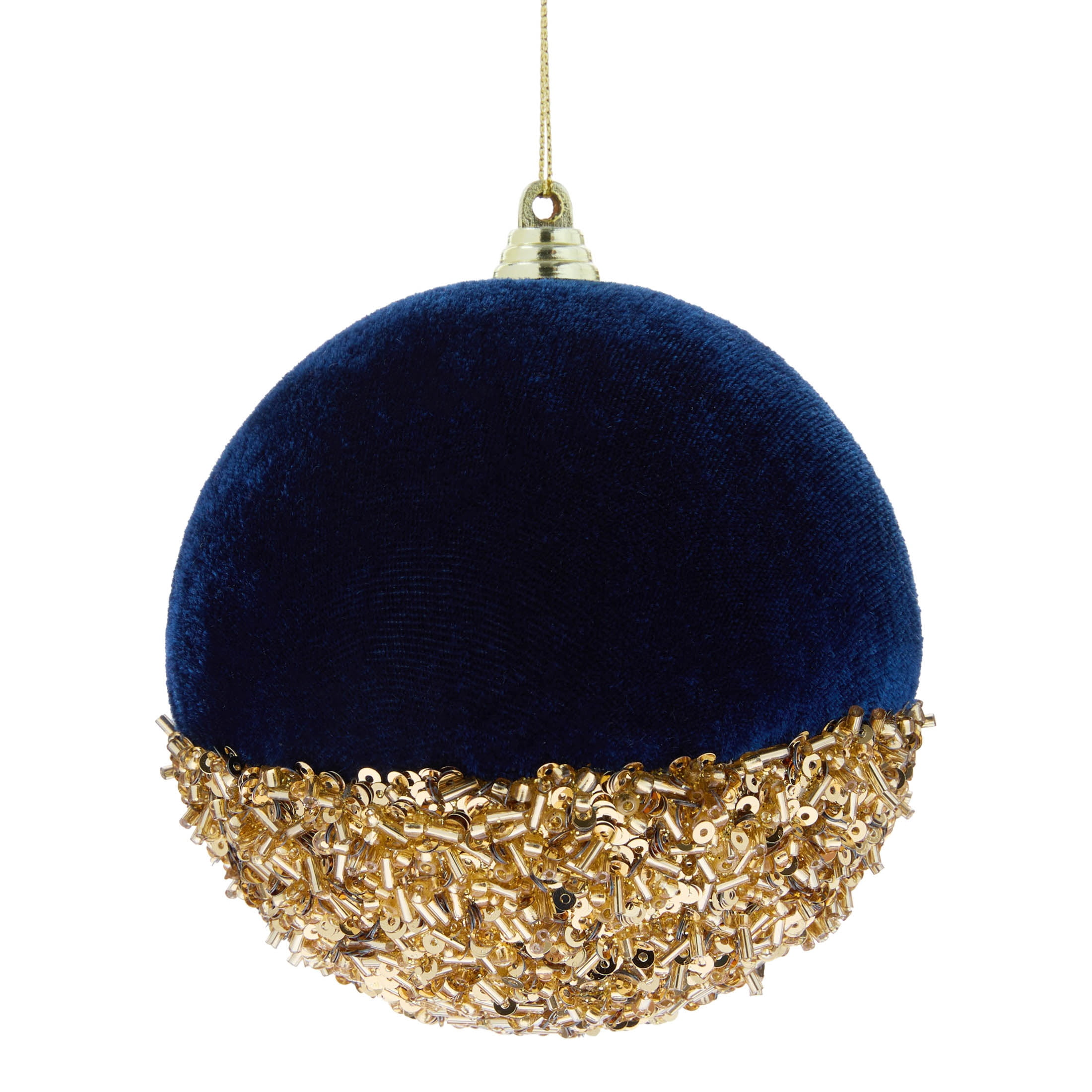 Blue and Gold Ball Christmas Ornament, 4.5", by Holiday Time