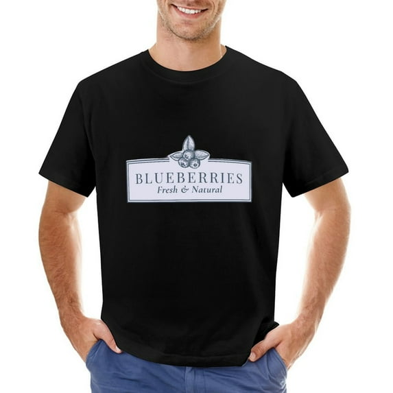 BLUEBERRIES Men’s Graphic T-shirt Vintage Short Sleeve Sport Tee Black 4XL