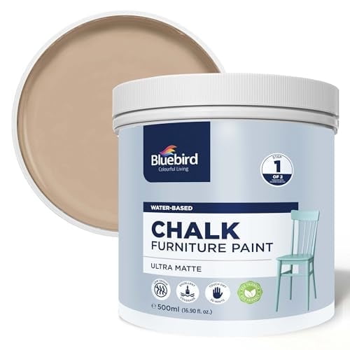 BLUEBIRD Chalk Furniture Paint - 500 ML / 16.9 fl oz for Furniture, Home Décor, Cabinets, and More (Sand Dune)