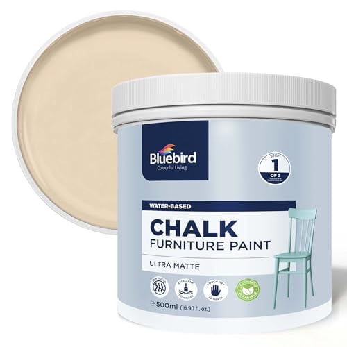 BLUEBIRD Chalk Furniture Paint - 500 ML / 16.9 fl oz for Furniture, Home Décor, Cabinets, and More (Vanilla)
