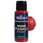 BLUEBIRD Fabric Paint, Vermilion Red, 3.4 Fl Oz   Permanent Fabric Paint for Clothes, Costumes, DIY Crafts & Furniture Upholstery