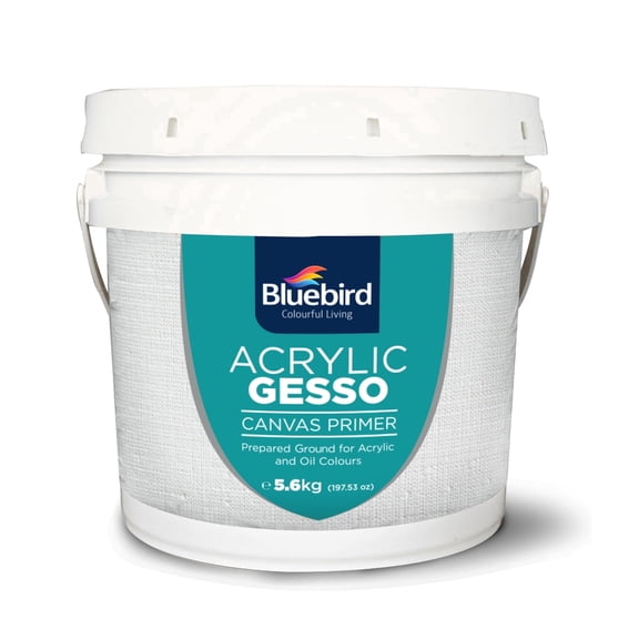 BLUEBIRD Heavy Gesso Primer for Acrylic Painting, Gesso Surface Prep Medium for Acrylic Paint and Oil Paint (White, 197.5 fl oz)