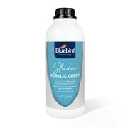 BLUEBIRD Studio Acrylic Gesso - Liquid Gesso Primer for Arylic Painting, Surface Prep Medium White, 33.8 Fl Oz