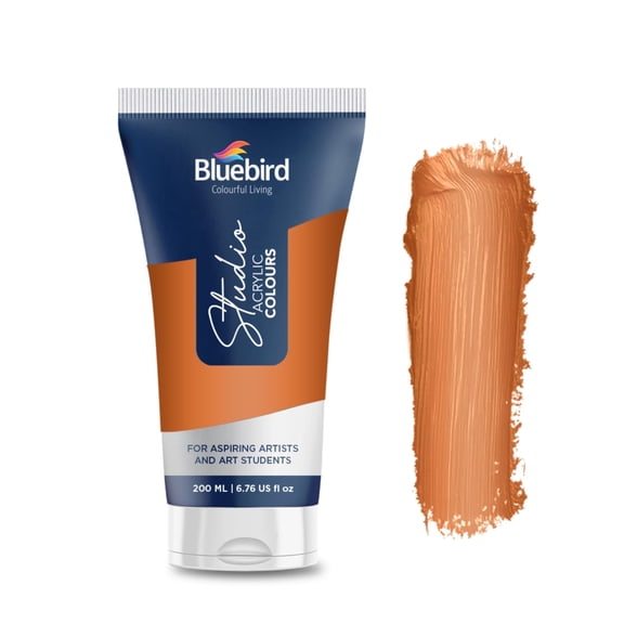 BLUEBIRD Studio Acrylic Paint Tube - Bronze 6.76 fl oz Non Toxic, Rich Pigments for Painters, Ceramic & More