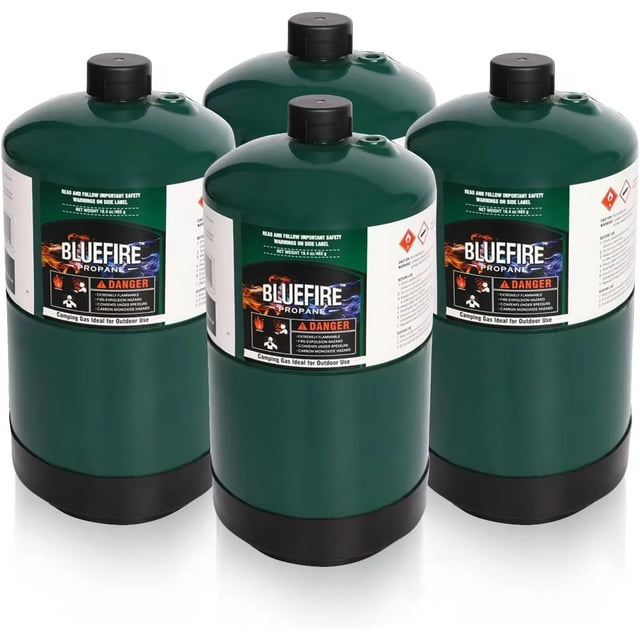 BLUEFIRE 16.4 oz Propane Replacement Fuel Camping Gas Cylinder Pack of