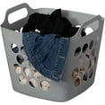 thumbnail image 1 of BLUEHOME-US Flexible Plastic Laundry Basket - Square Storage Hamper with Side Handles for Easy Carrying - Versatile Organizer for Laundry, and Household Storage, 28 Litter Gray, 1 of 7