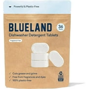 BLUELAND Dishwasher Detergent Tablet Refill 36 Count - Plastic-Free & Eco Friendly Alternative to Liquid Pods or Sheets - Natural, Sustainable - 36 Washes