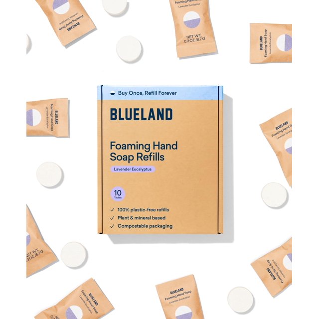 BLUELAND Foaming Hand Soap Refills 10 Pack Tablets, Lavender