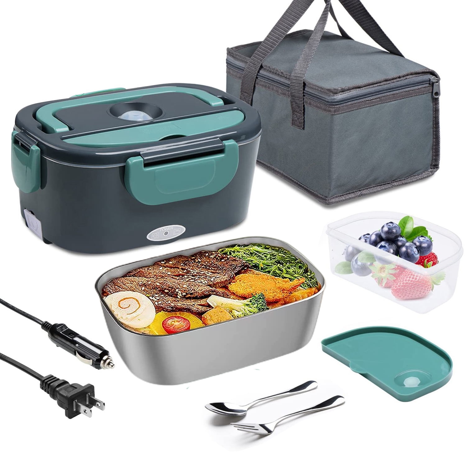 Mua FORABEST Electric Lunch Box - Fast 60W Food Heater 3-In-1 Portable Food  Warmer Lunch Box for Car & Home – Leak proof, 2 Compartments, Removable 304  Stainless Steel Container, fork, spoon