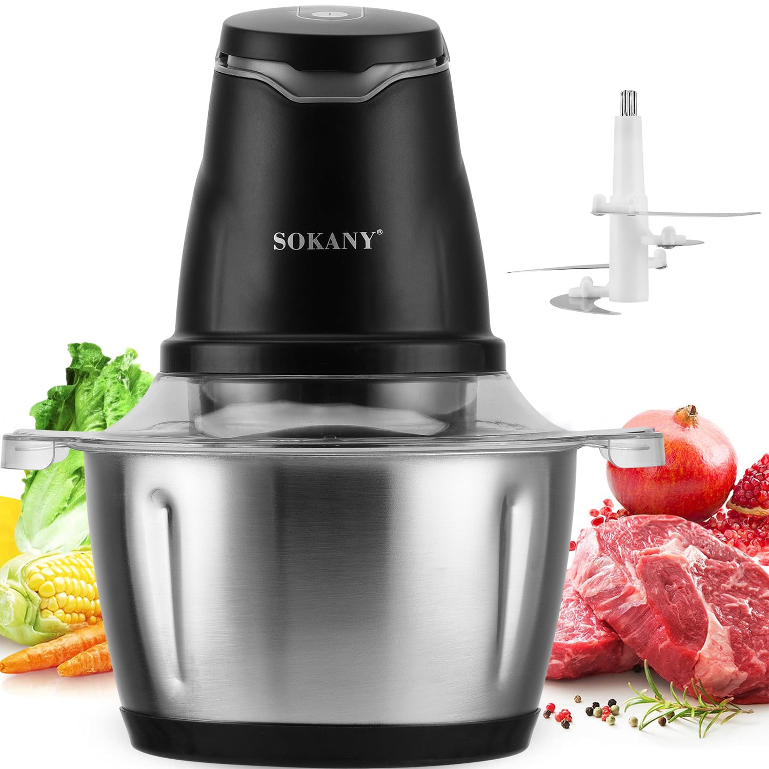 2l Stainless Steel Electric Meat Grinder Kitchen Food Processor