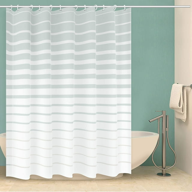 BLUELK Shower Curtain, PEVA Bath Curtain, Waterproof Curtain with Hooks